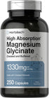 Horbaach Buffered Magnesium Glycinate, 1330mg, 250 Capsules, with Chelated Minerals, Non-GMO, Gluten Free