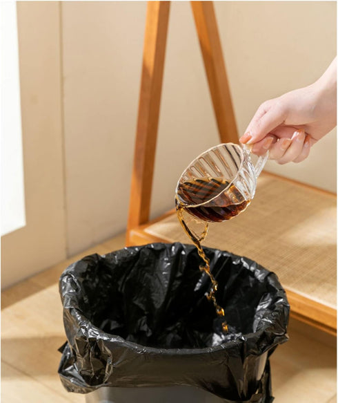 100 Counts 4 Gallon Bathroom Trash Bags, 5 Rolls Small Handles for Office Wastebasket Black