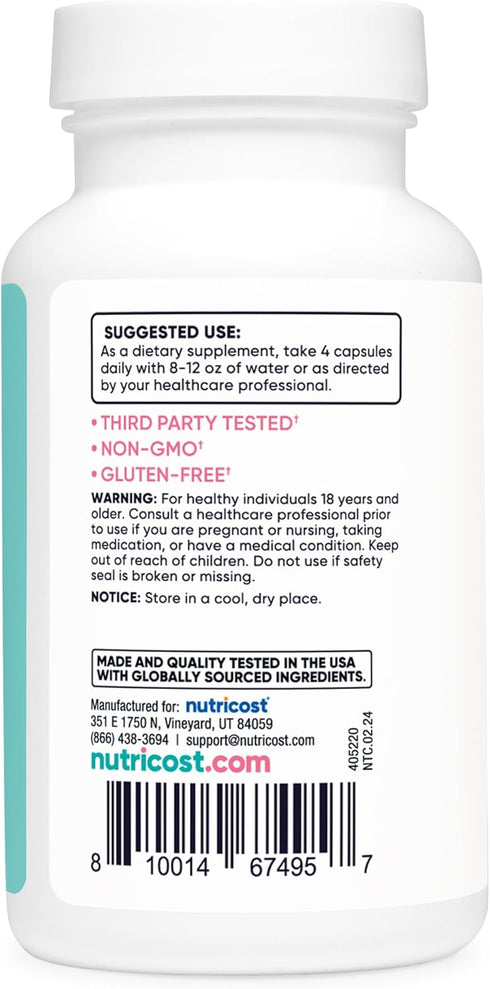 Nutricost Myo Inositol & D-Chiro Inositol for Women, 2000mg, 120 Capsules, Vegetarian Friendly
