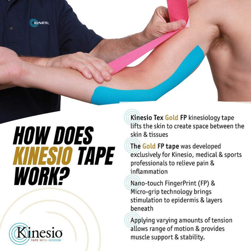 Kinesio Taping - Elastic Therapeutic Athletic Tape Tex Gold FP, Beige, 2 in. x 16.4 ft