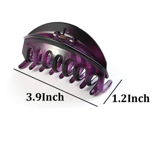 Premium Chic Styling Hair Claw Clip, Strong Hold Hair Clips for Women and Girls, Thick Hair Barrettes, Purple