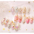 SILPECWEE 3D Nail Rhinestones and Studs Set, 6 Boxes, Gold Nail Rivets, Clear Nail Jewelry Decorations