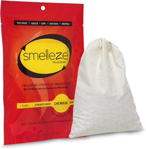 SMELLEZE Reusable Chemical Odor Eliminator Deodorizer Pouch, 150 Sq. Ft. Coverage for Chemical Smell Remover
