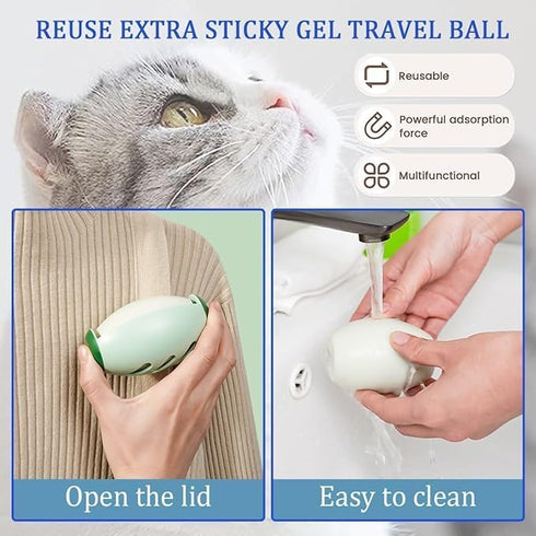 Reusable Lint Rollers for Pet Hair, Washable Lint Remover for Clothes, Portable Super Sticky Lint Roller Ball, Green
