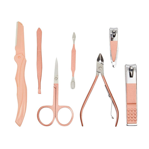 Okuna Outpost Pink Manicure Pedicure Kit, 23-in-1 Nail Clipper Set for Women with Travel Case