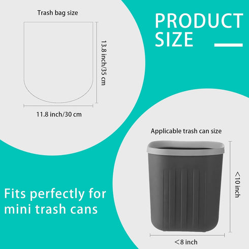 Mini Strong Trash Bags - 0.5 Gal Small Garbage Bags for Desktop Mini Trash Can, 300 Counts, White
