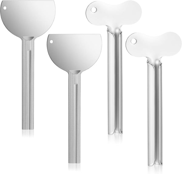 Mabor 4Pcs Toothpaste Tube Squeezer Tool, Manual Stainless Steel Metal Toothpaste Key Squeezer