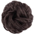 MORICA 2PCS Messy Bun Hair Pieces, Fake Bun Scrunchies for Thin Hair, Curly Wavy Dark Brown