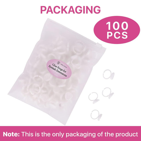 Lash Extension Supplies Glue Rings for Eyelash Extensions, 100PCS Lash Glue Rings, Eyelash Glue Holder