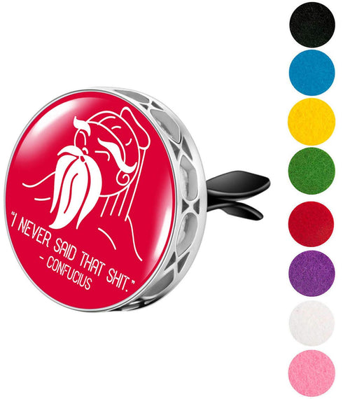 Wild Essentials Confucius Didn’t Say That Essential Oil Car Vent Diffuser, Stainless Steel Locket Pendant