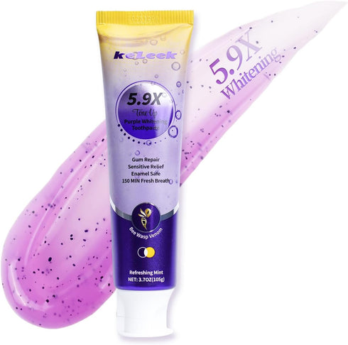 Purple Whitening Toothpaste -Tone-Up Formula,Stain Remover, Plaque Remover,Appropriate for Sensitive Teeth-150MIN Mint
