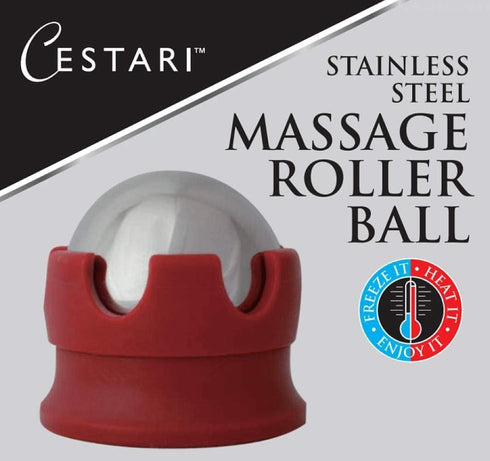 Massage Roller Ball - Stainless Steel Gel Balls for Heat + Ice Therapy - Back, Shoulder, Calf, Foot Massager with Heat