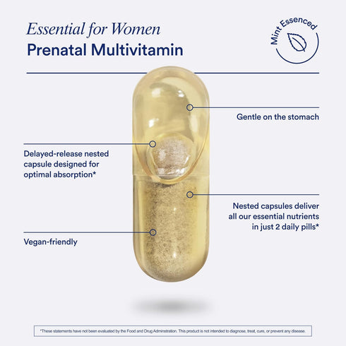 Ritual Essential for Women Prenatal Multivitamin, Folate & Choline for Neural Tube Support, Omega-3 DHA, Non-GMO
