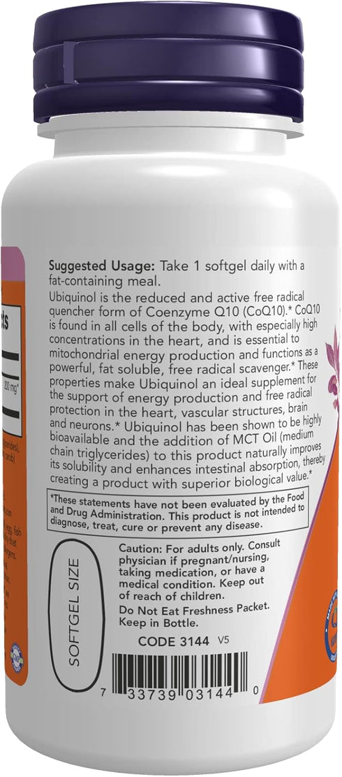 NOW Foods Ubiquinol - 200 mg - 60 Softgels