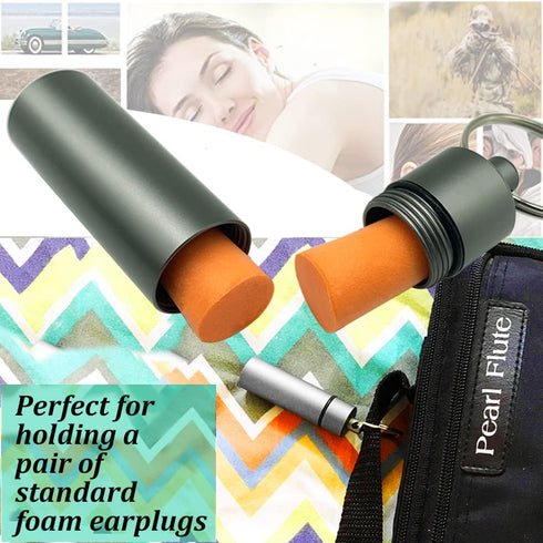 3 Packs Aluminum Pill Fob Ear Plug Case, Waterproof Outdoor Survival Container, Portable with Key Ring