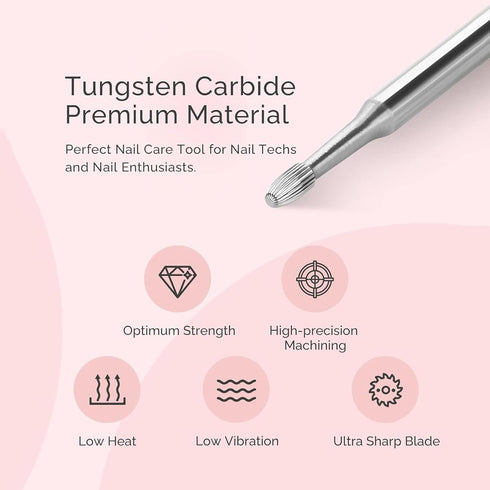 MelodySusie Cuticle Clean Nail Drill Bit 3/32'', Professional Safety Carbide Under Nail Cleaner for Manicure Supply