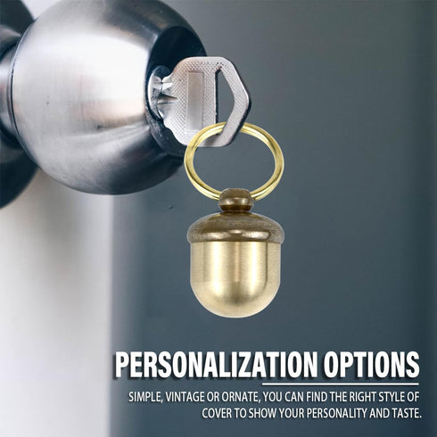 Katigate Pills Bottle Keychain, Copper Acorn Shaped Medication Small Empty Bottles Key Pendant Mini Pill Case Holder