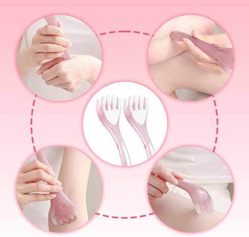 YYFIVEHAN 2Pcs Pink Head Massager Scalp Tool, Gua Sha Scalp Massager & Comb for Hair Growth, Relaxation and Stress