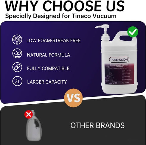 S3 S5 S6 S7 2L/67.6 Oz PUREFUSION Floor Cleaning Solution Compatible With Tineco, Deep Cleans for Multiple Hard Floors