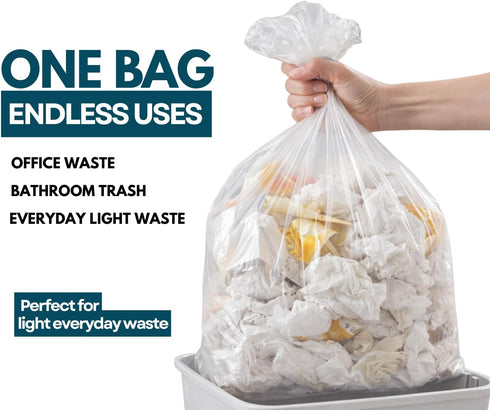 TERFIZ 7-10 300 Commercial Gallon Trash Bags | Bags | Multipurpose for Office Bathrooms Business Home and Industrial