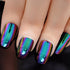 Super Holographic Blue Purple Coffin Nails - Mirror Chrome Square Ladies Fake Nails Quality Tips for Fingers