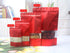 50 Pieces Smell Proof Red Resealable Matte Metallic Ziplock Bags, 6.3 * 9.4 In Stand Up Food Storage Bags with Window