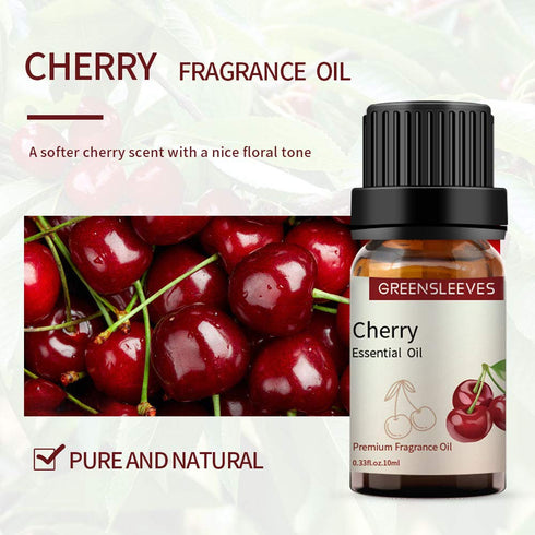 GREENSLEEVES Cherry Essential Oil Fragrance Oil Fruit Scented Oil 10ml for Diffuser. Cherry)