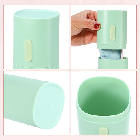 VOCOSTE 2pcs Toothbrush Travel Case, Lightweight PP Holders for Travel Business, Green Blue, 7.68"x2.36"
