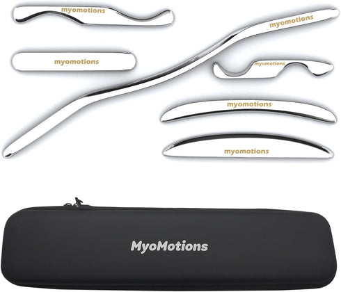 6-Piece Stainless Steel Iastm Set, Muscle Scraper Massage Tool for Deep Tissue with Storage Bag