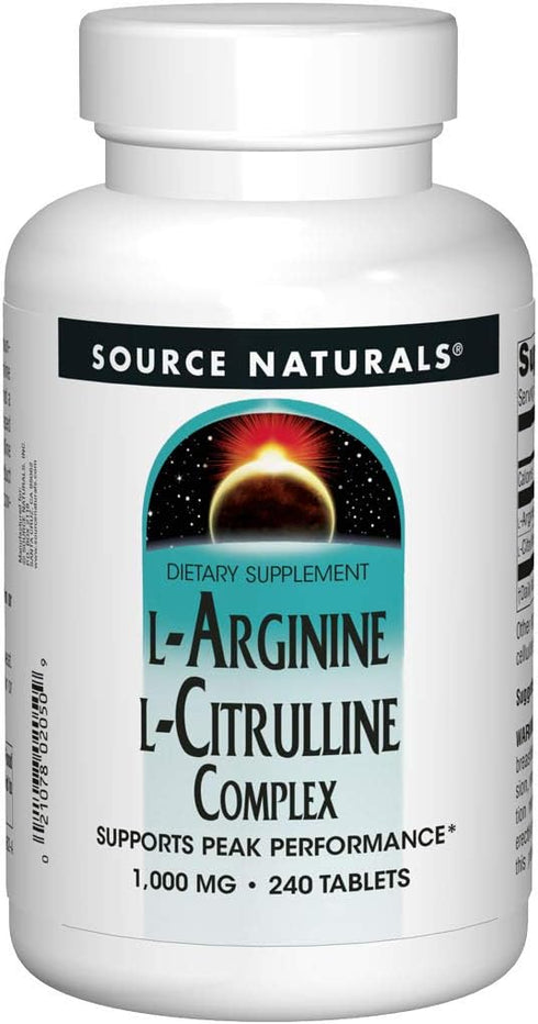 Source Naturals L-Arginine L-Citrulline Complex, 240 Tablets, 1,000 mg Essential Amino Acid Supplement