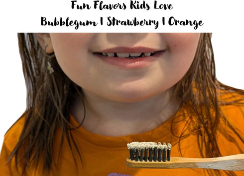 Zero Waste Paper Bag Kid Safe Orange Organic Vegan Fluoride Free Remineralizing Tooth Powder - Ships Plastic Free