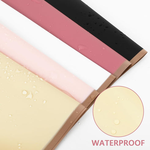 Whaline 30 Sheets Floral Wrapping Paper with Rose Gold Edge 5 Colors Flower Bouquet Wrap Paper Double Sided Florist Packaging Paper for Wedding Birthday DIY Crafts, 22.8 x 22.8 Inch