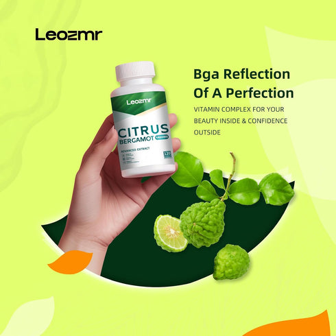 Leozmr 1400mg, 120 25:1 Organic Citrus Bergamot Capsules - Citrus Bergamia - Essential Oil and Citrus Bioflavonoids