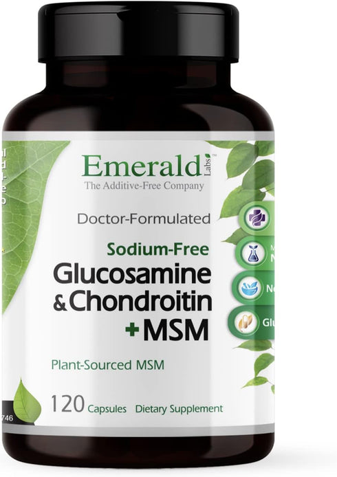 EMERALD LABS Glucosamine Chondroitin with MSM - Dietary Supplement for Healthy Joints, 120 Capsules