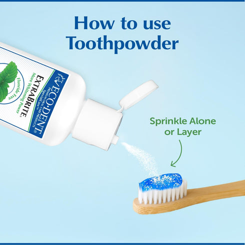Eco-Dent Oral Care Bundle, ExtraBrite Toothpowder + Gentle Floss, Mint, Vegan Toothpaste Alternative & Dental Floss