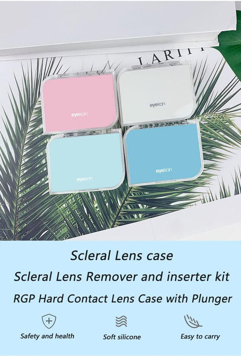 Scleral Lens Case with Remover and Inserter Kit, Portable Contact Lens Care Storage Container Box