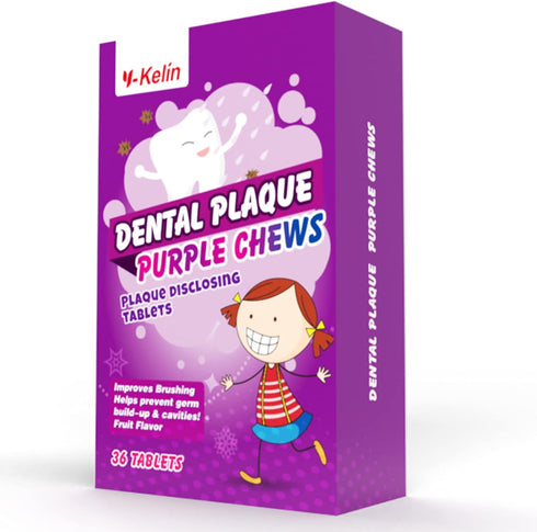 Dental Plaque Disclosing Tablets for Kids & Adults - Shows Plaque by Changing Color, 36 Count