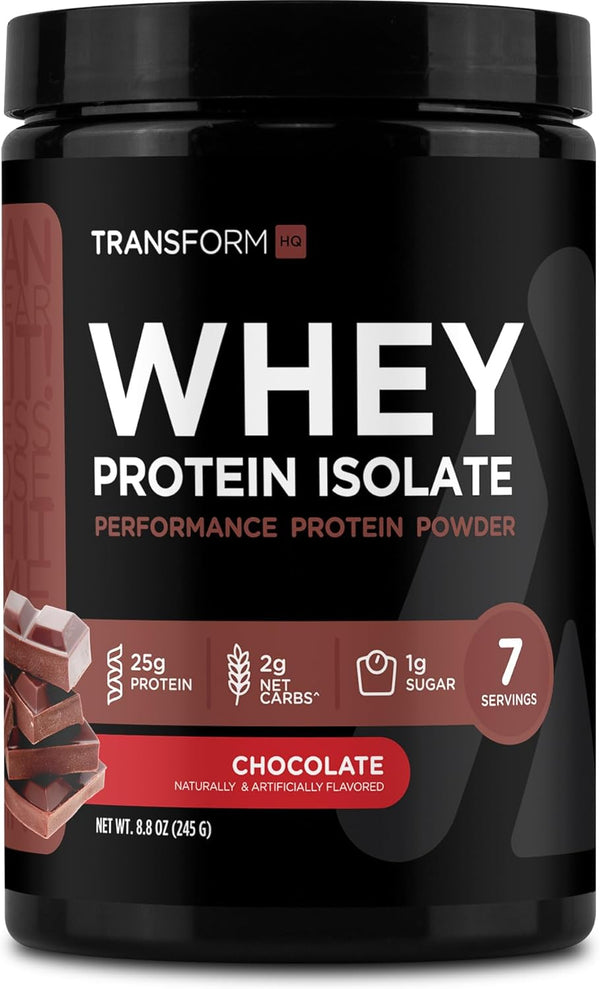 TransformHQ Whey Protein Isolate (WPI), Chocolate Flavored, 7 Servings, Performance Protein Powder