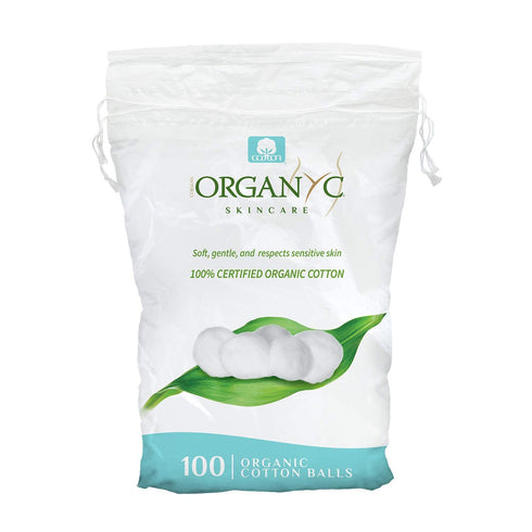 Organyc 100% Organic Cotton Balls, 100 Count for Sensitive Skin