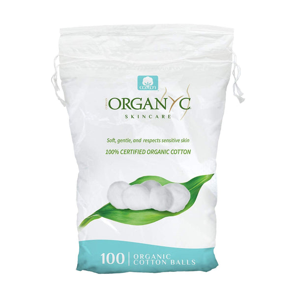 Organyc 100% Organic Cotton Balls, 100 Count for Sensitive Skin