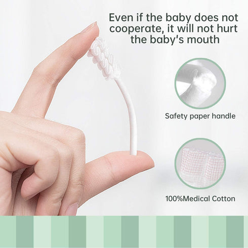 48PCS Baby Toothbrush, Newborn Tongue Cleaner, Disposable Baby Gum Cleaning Gauze for 0-36 Months