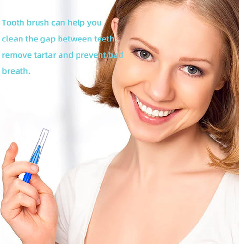 100pcs Braces Brush Disposable Interdental Brush Toothpick Dental Hygiene Flosser (Blue+Red)