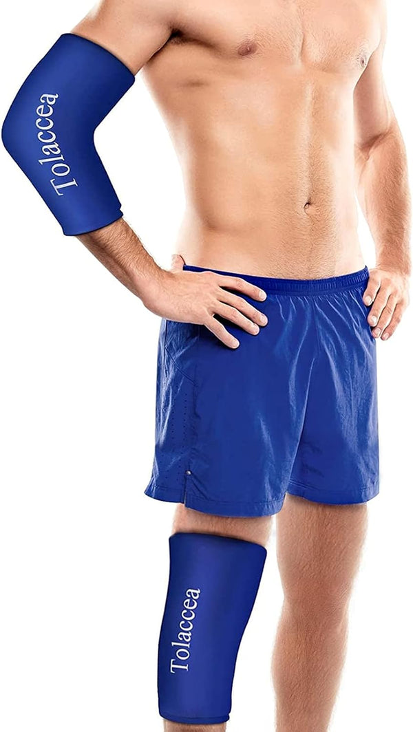 Tolaccea Hot & Cold Therapy Flexible Ice Packs, Reusable Gel Pack for Injury Cold Wrap for Knee, Calf, Elbow