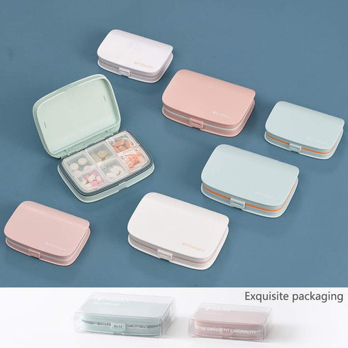 Waterproof Pill Case - Small Travel Pill Organizer with Removable Compartments, Portable Outdoor Pill Holder (White A)