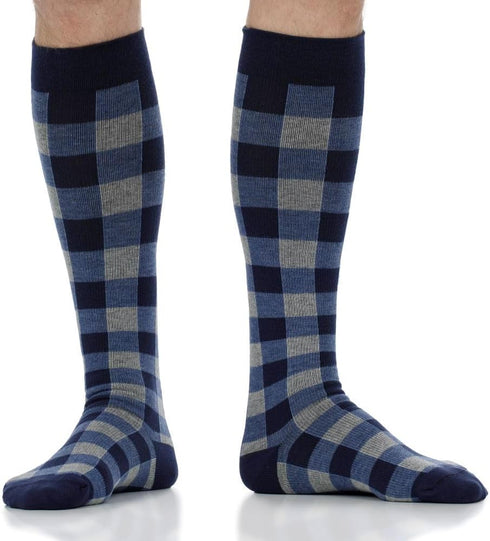 Montana Plaid Cotton Compression Socks for Comfort and Support