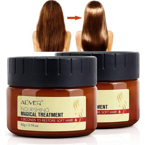 Magical Keratin Hair Treatment Mask - 2pcs Advanced Molecular Conditioner for Dry & Damaged Hair (60ml)