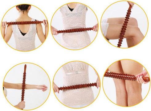 Wooden Massage Stick for Full-Body Relaxation - LALAFINA Yoga Rod