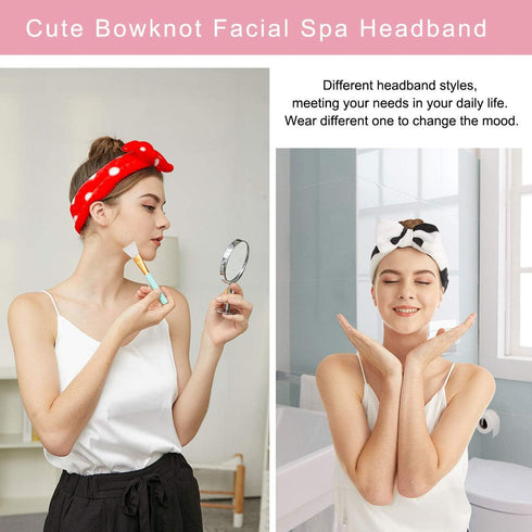 LADES Soft Skincare Headband, Adjustable & Comfortable, Cute Patterns for Makeup, Facial, Non-Slip Hair Control