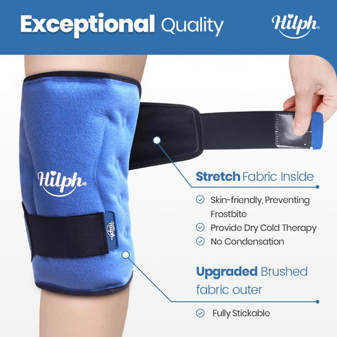Hilph Knee Ice Pack Wrap, Reusable Gel Ice Wrap for Knee Pain Relief, Hot Cold Compress Therapy for Arthritis, ACL
