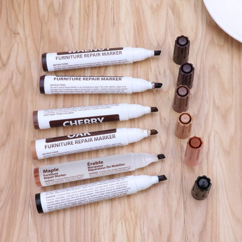 NUEAYMS 4 Wood Furniture & Floor Repair Markers For Touch Up Resin Repair Wood Filler For Making Scratches Disappear